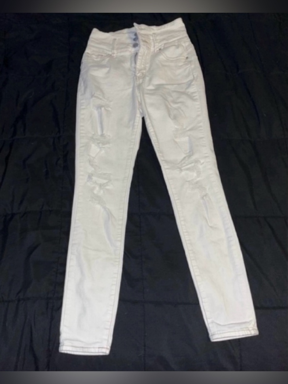 Refuge White Distressed Skinny Jeans